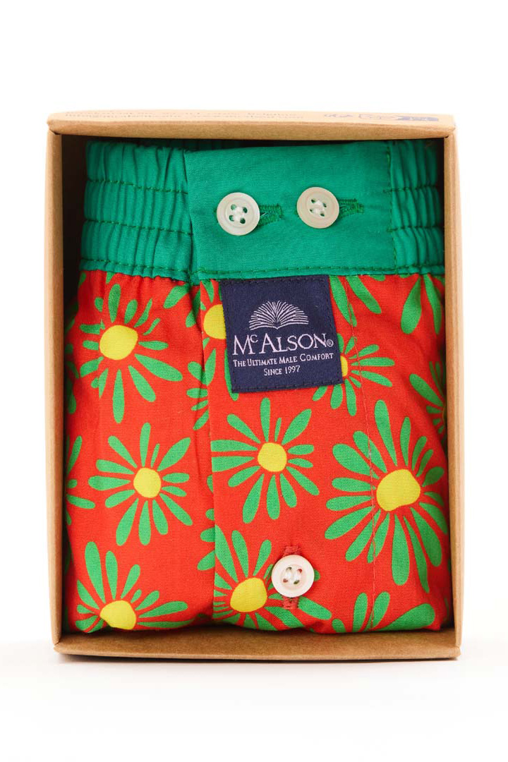 Mc Alson boxer oranje met madeliefjes print   