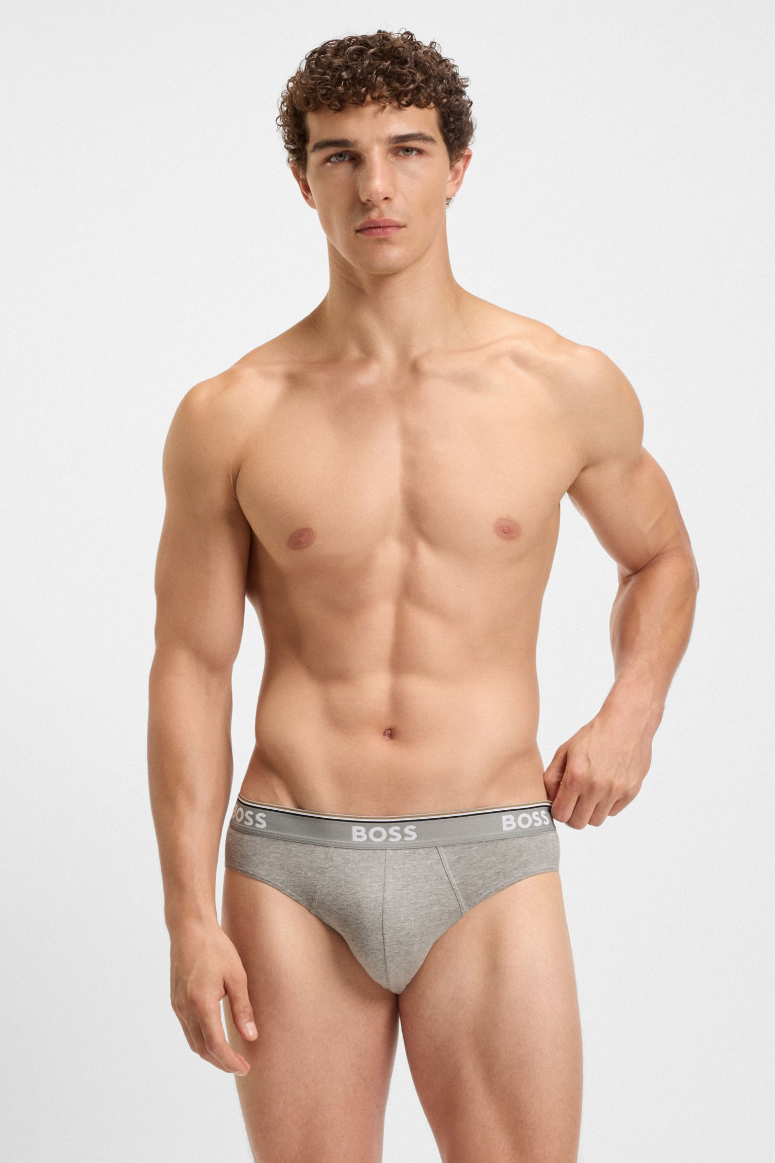 Boss 3-pack slips Power grijs-zwart