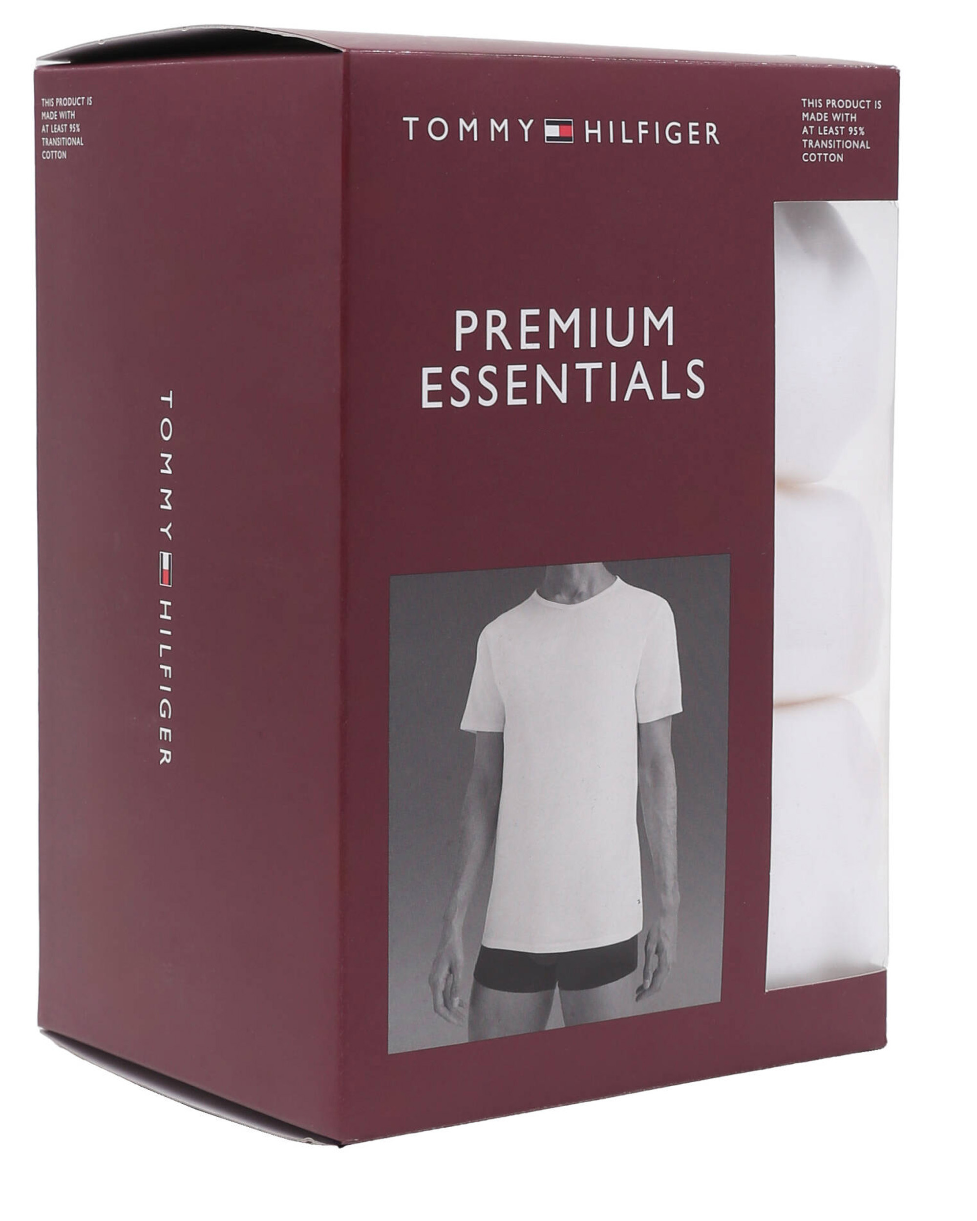 Tommy Hilfiger T-shirts O-hals stretch 3-pack wit