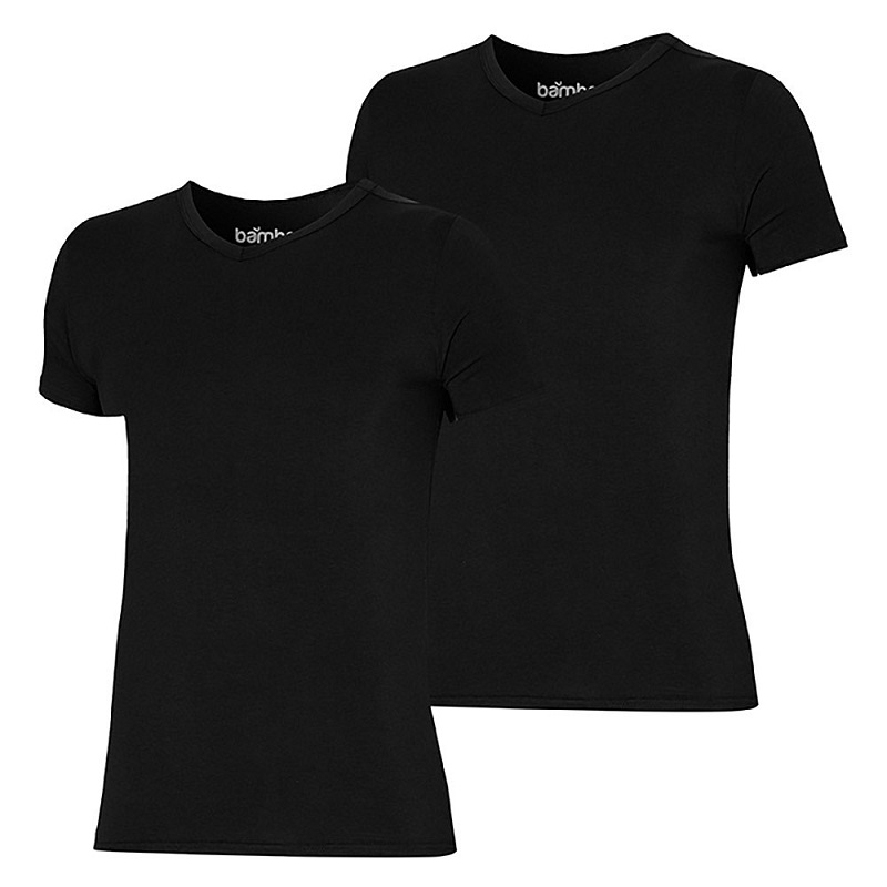 Apollo Bamboo T-shirts V-hals 2-pack zwart