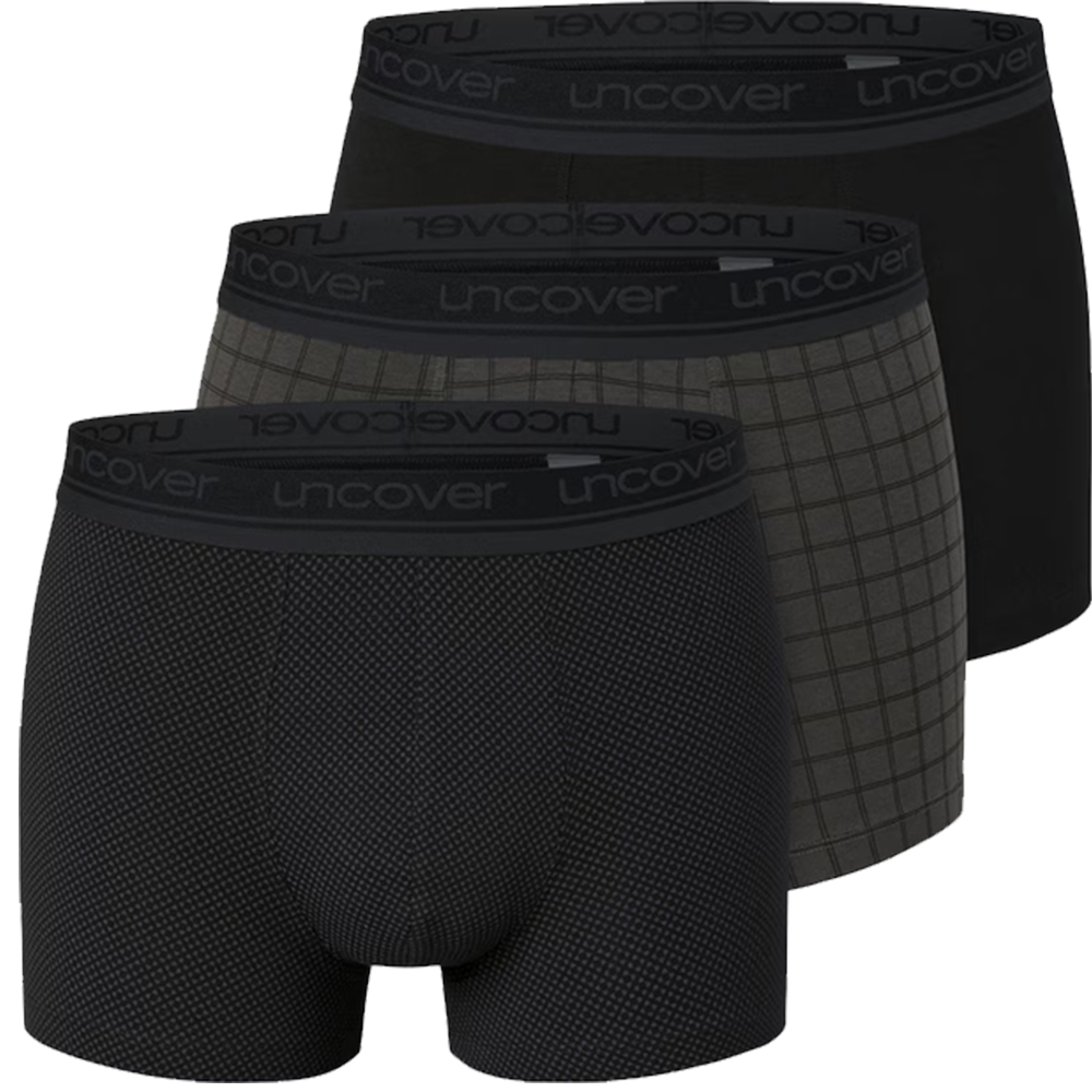 Schiesser Boxershorts Uncover 3-pack zwart