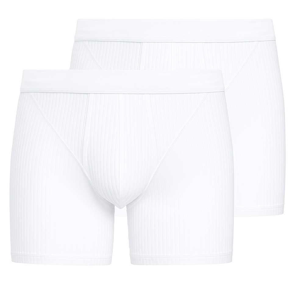 Schiesser boxershort met gulp 2-pack Authentic wit