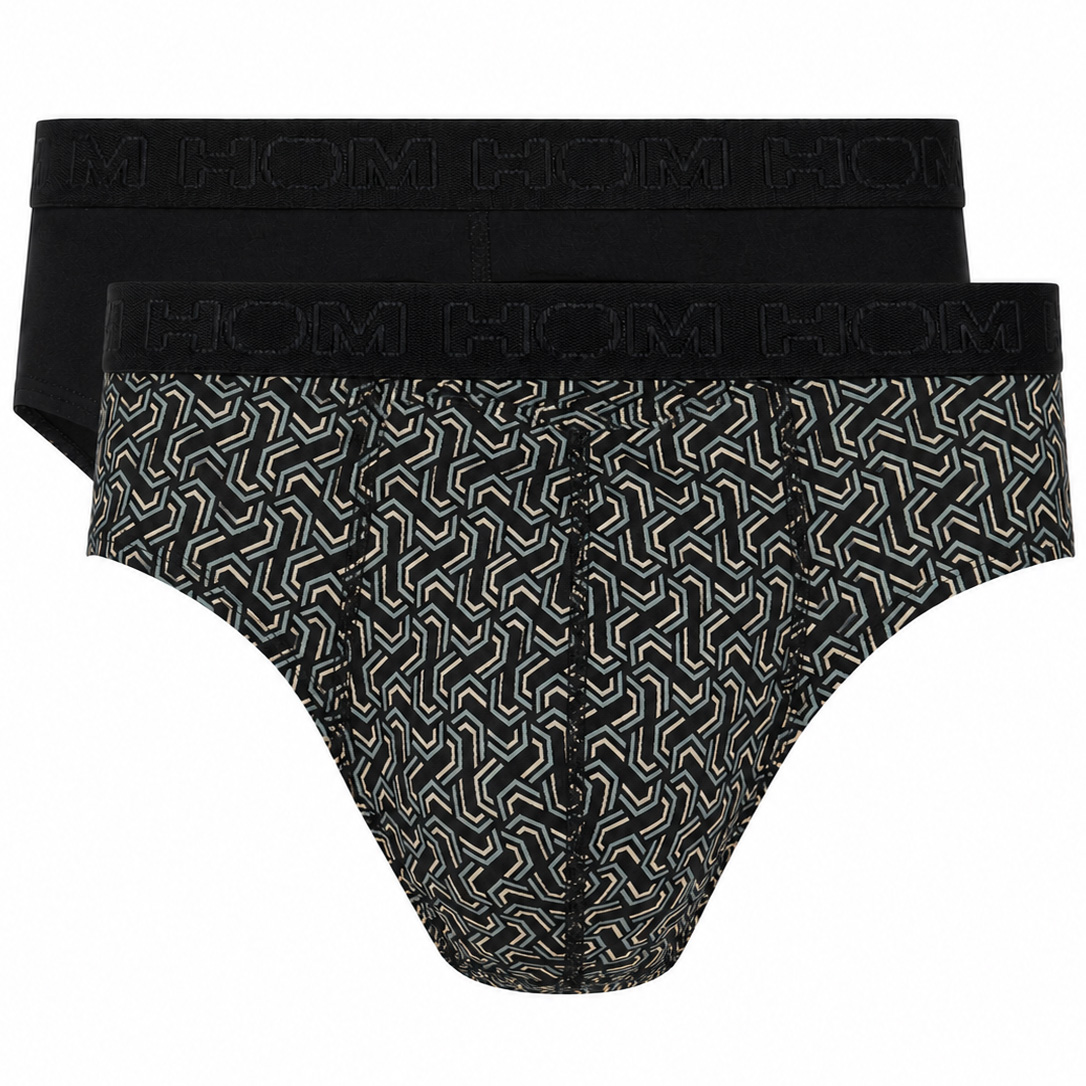 Hom Ho1 mini slips TOM 2-pack zwart print