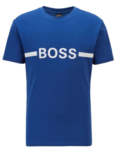 Hugo Boss T-shirt logo blue-wit