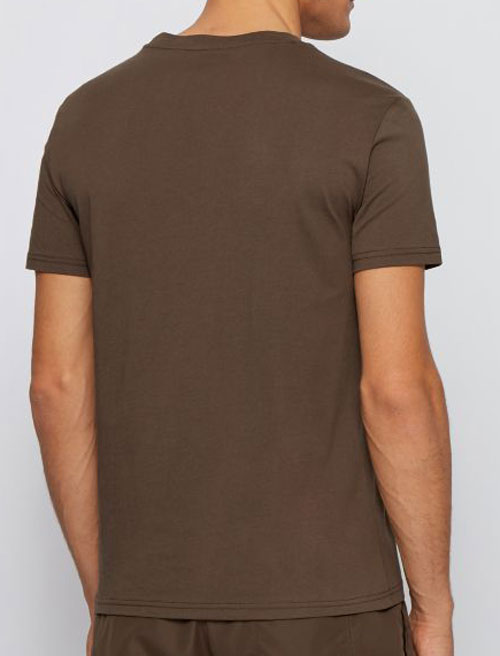Hugo Boss T-shirt logo bruin-wit achterkant