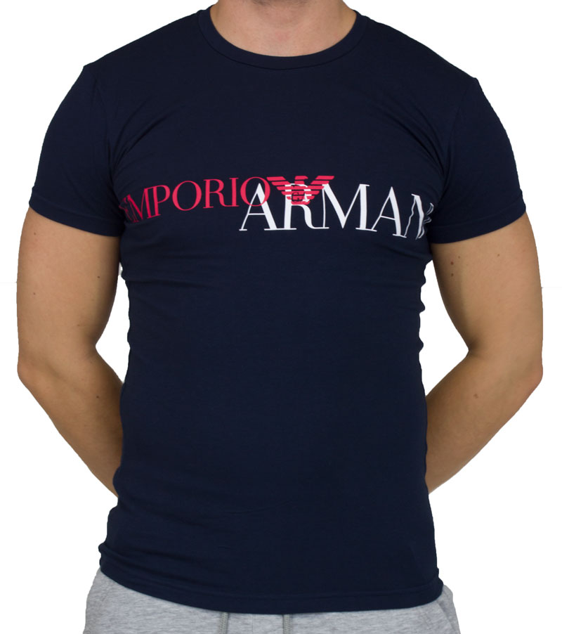 Armani T-shirt GA megalogo blauw