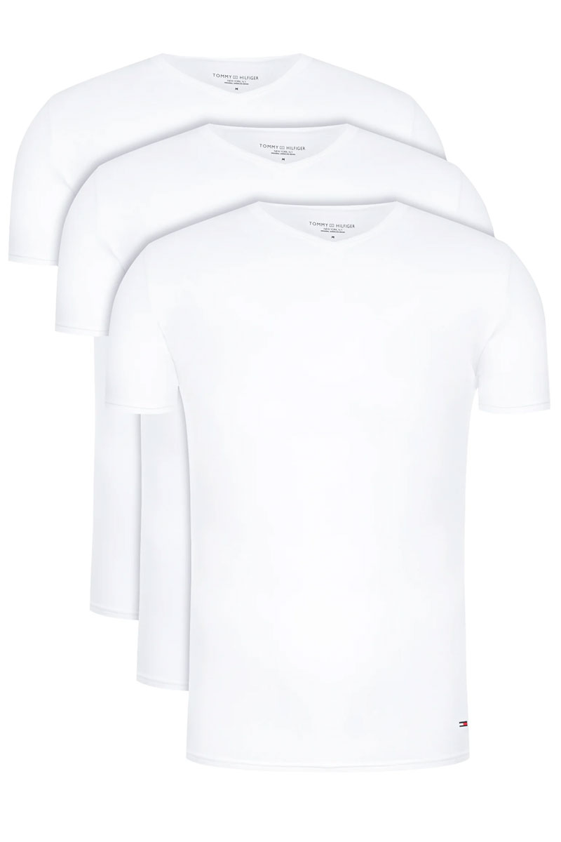 Tommy Hilfiger T-shirts V-hals stretch 3-pack wit 