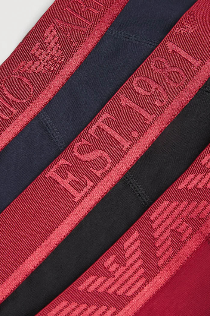 Armani boxershorts 3-pack  zwart-rood-blauw