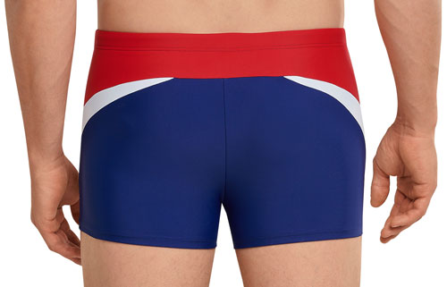 Schiesser zwemboxer rood-blauw achterkant