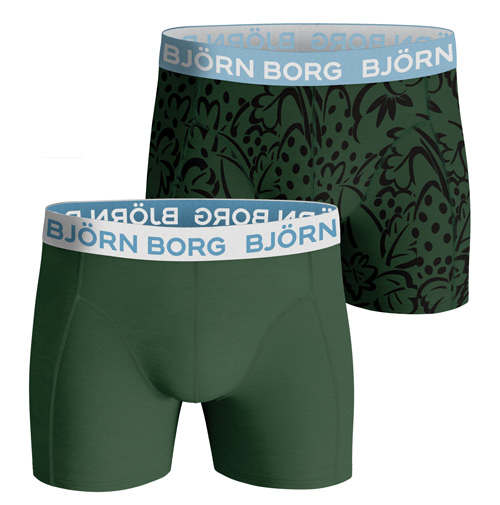 Bjorn Borg 2-pack boxershorts groen-print