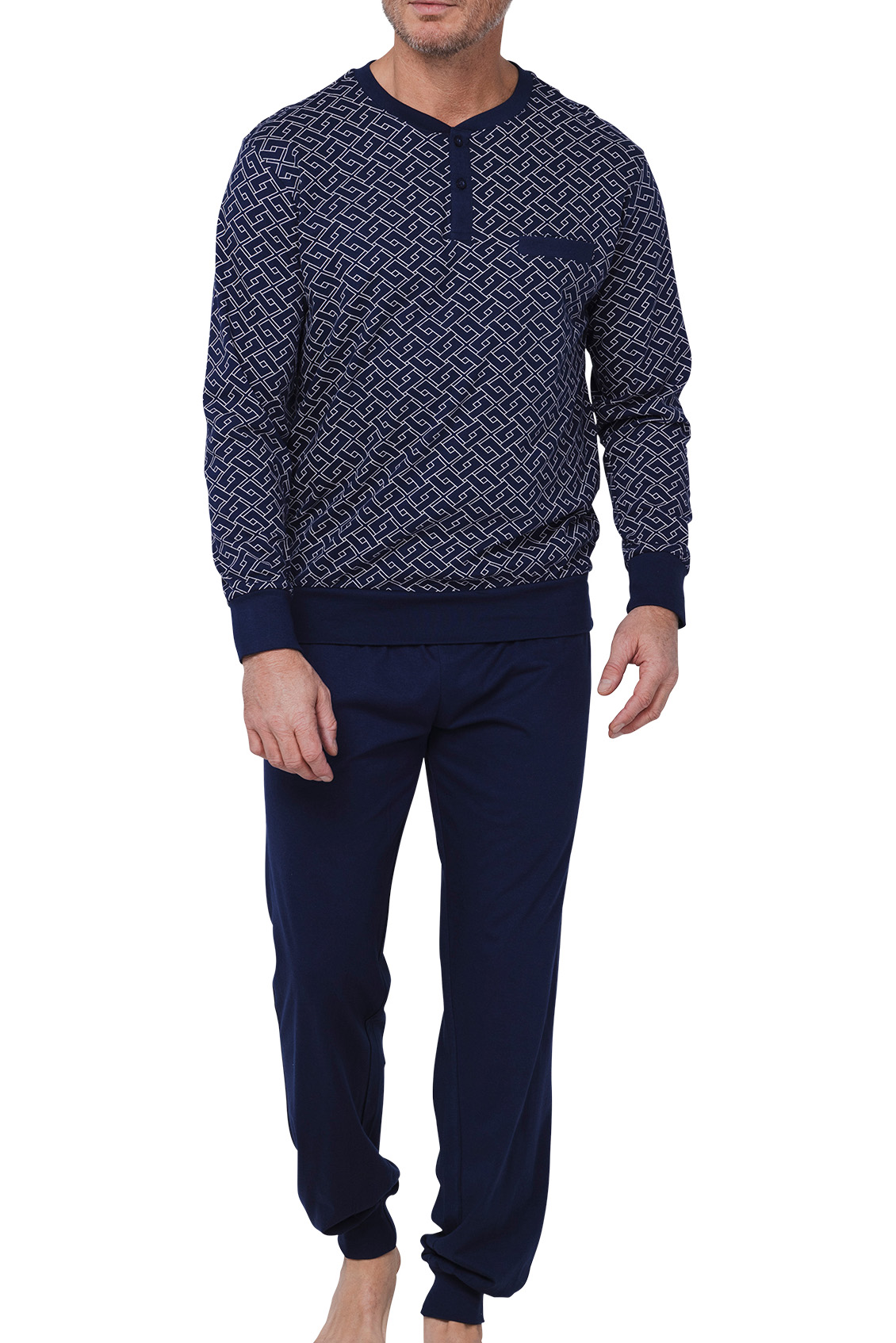 Pastunette doorknoop pyjama blauw