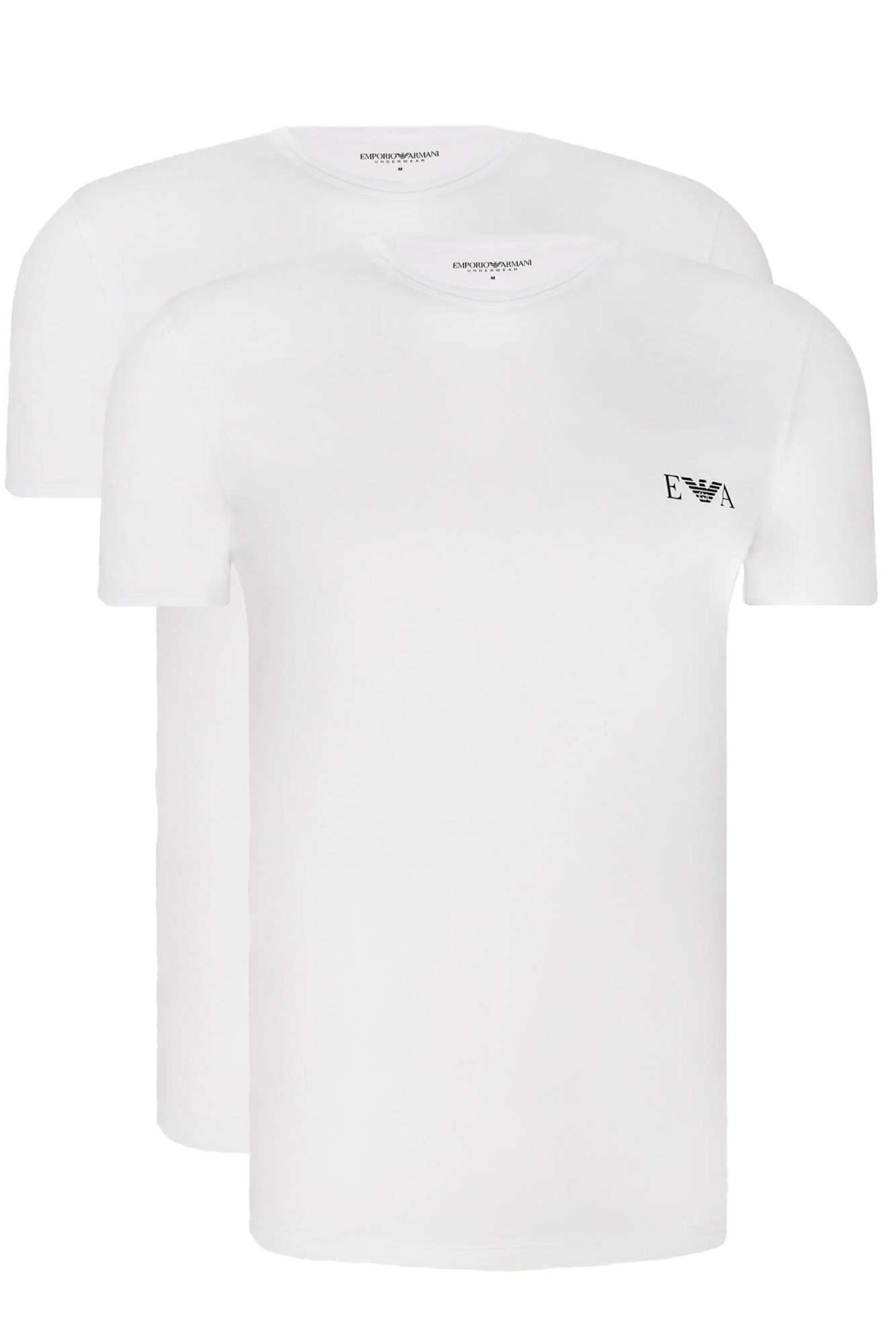 Armani T-shirts met EA logo 2-pack wit