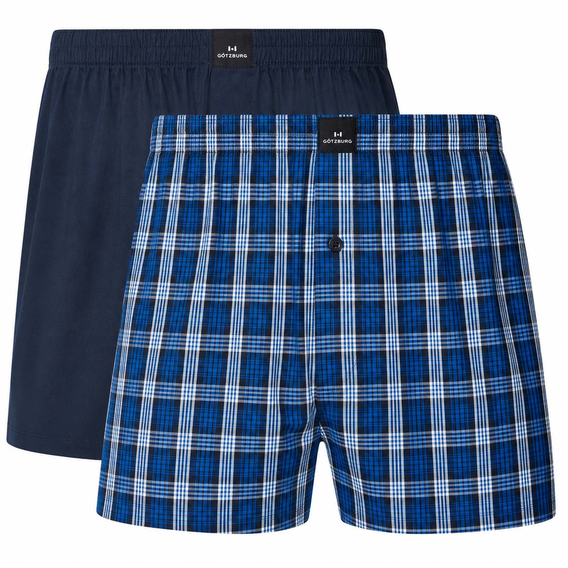 Gotzburg Boxers Clubhouse 2-pack geruit blauw