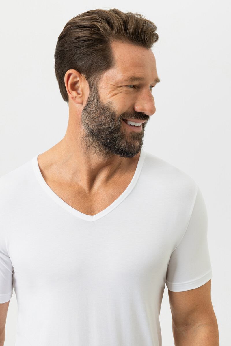 Mey dry cotton T-shirt V-hals wit 