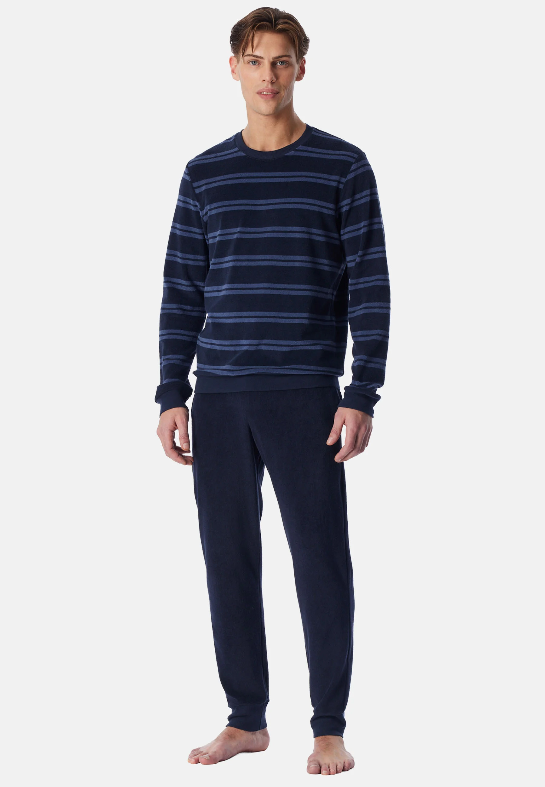 Schiesser Badstof pyjama met boorden