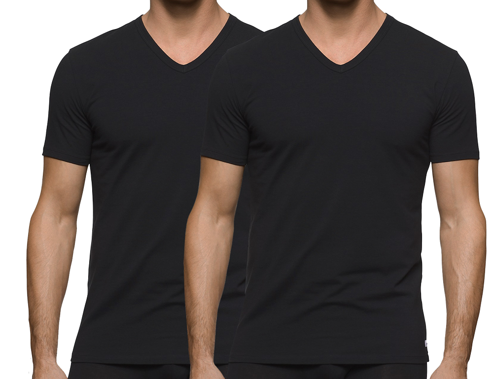 Calvin Klein V-shirt 2-pack zwart