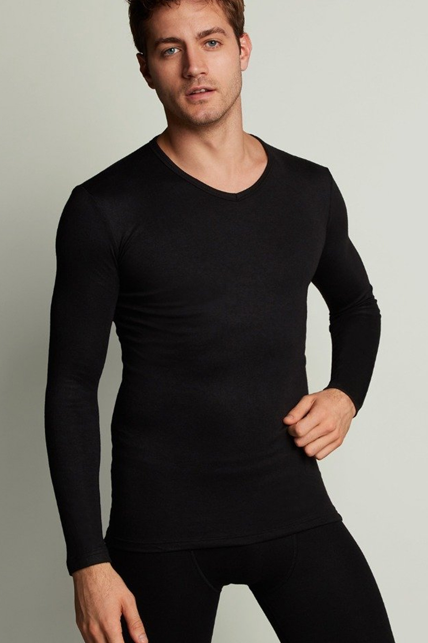 Ten Cate Thermo V-shirt lange mouw zwart