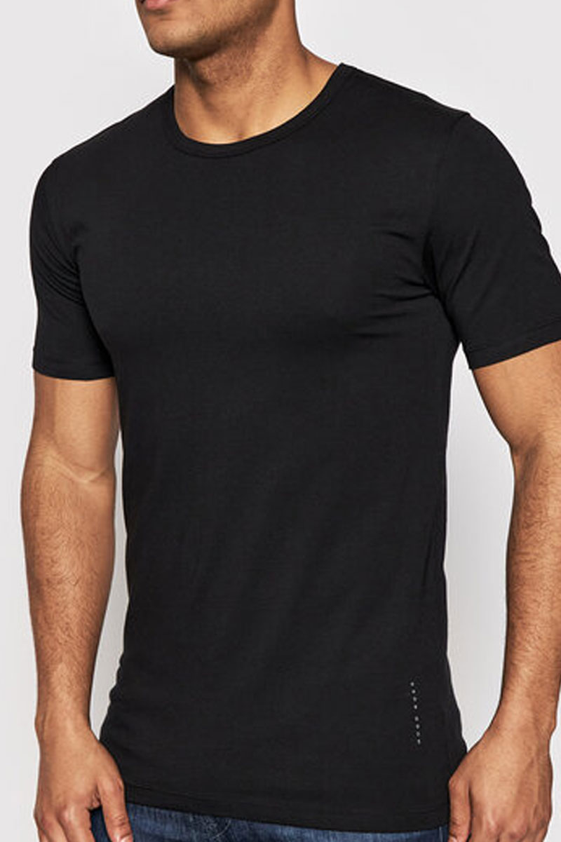 Hugo Boss T-shirt stretch slim fit 2-pack zwart