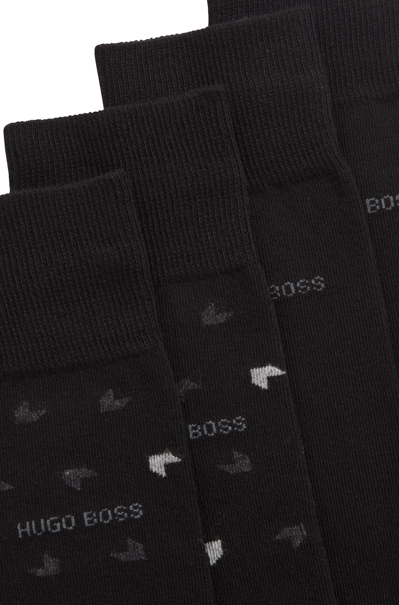Hugo Boss sokken print 2-paar zwart