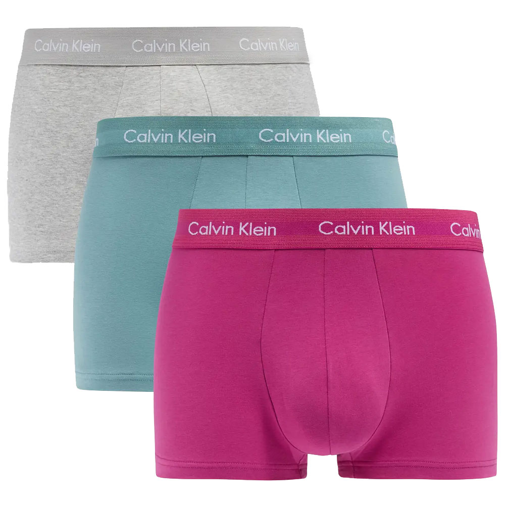 Calvin Klein Short low rise 3-pack grijs-fuchsia-groen 