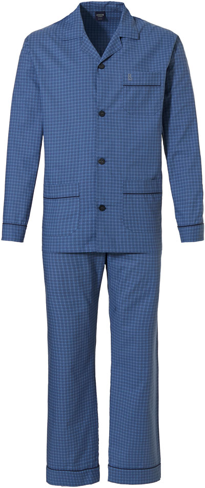 Robson doorknoop pyjama heren blauw