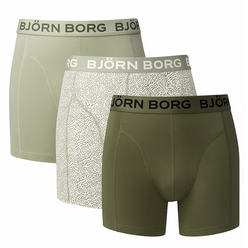 Bjorn Borg boxershorts 3-pack cotton stretch  Khaki