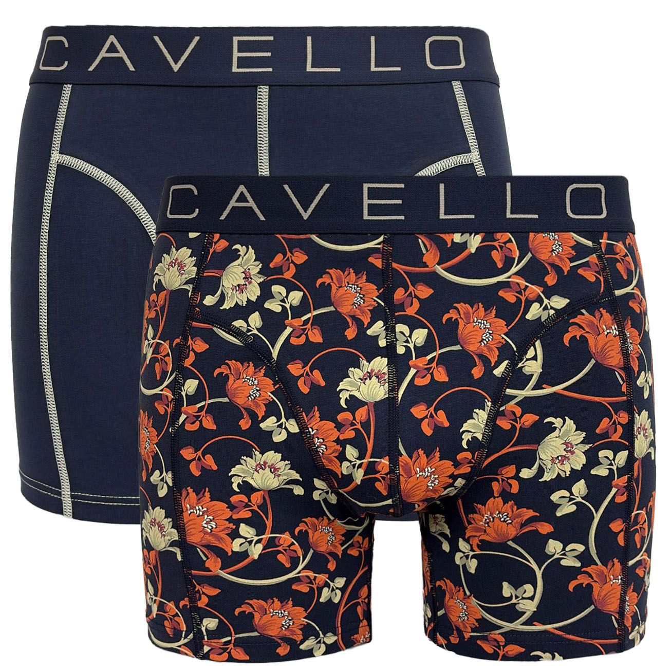 Cavello boxershorts 2-pack flowers & blauw