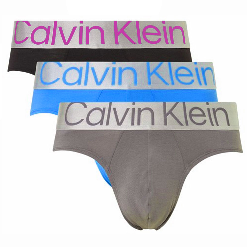 Calvin Klein Steel midi slips 3-pack blauw-grijs-zwart