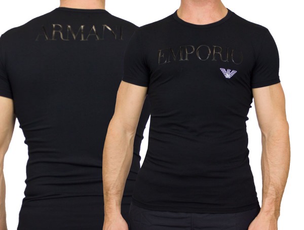 Armani T-shirt zwart met Mega logo