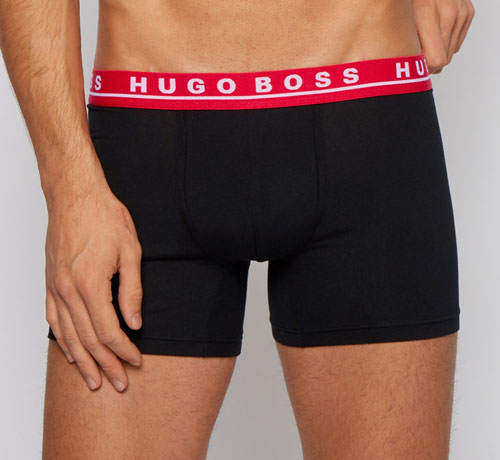 Hugo Boss boxershorts 3-pack zwart voorkant rood