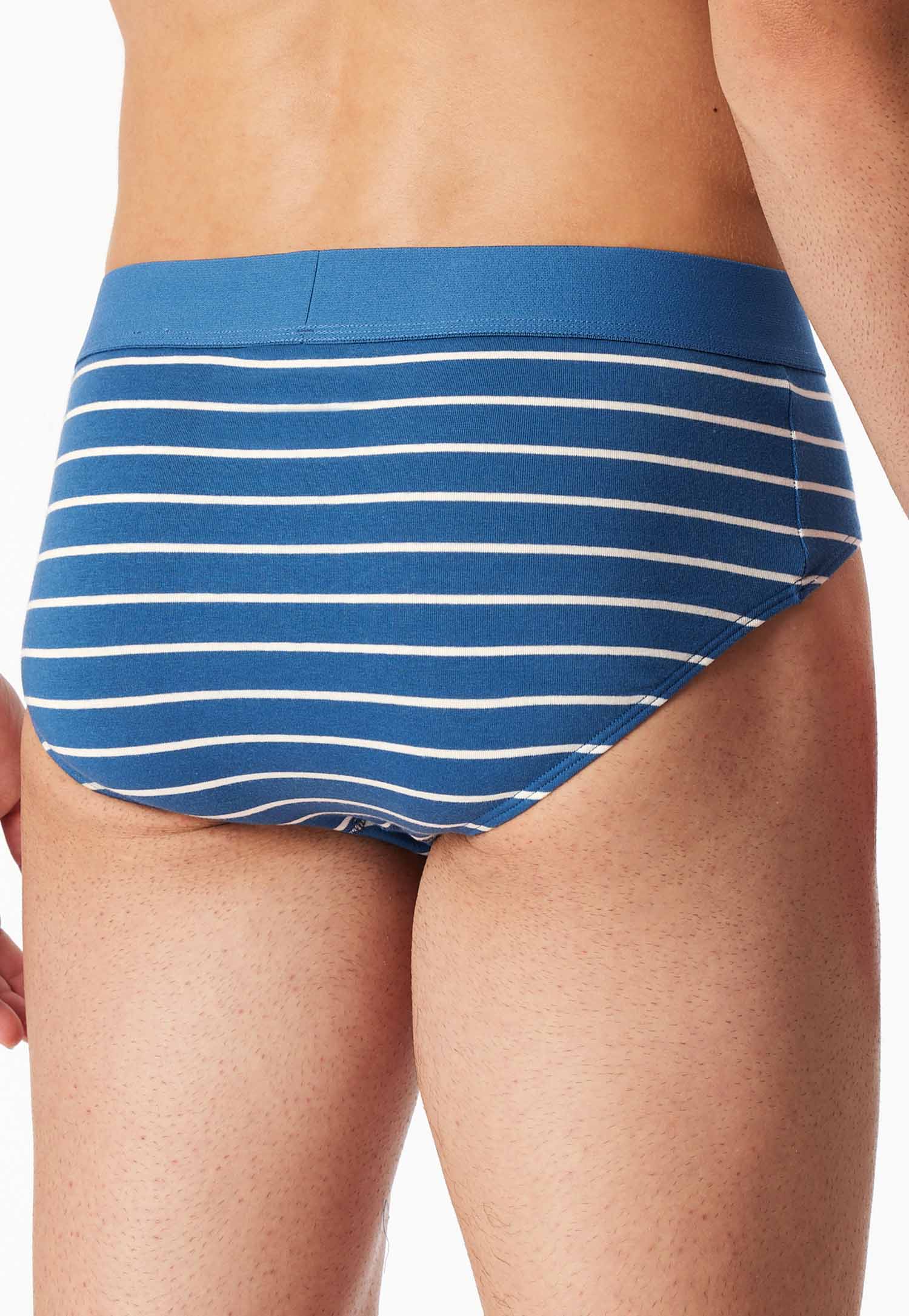 Schiesser 95/5 slips 3-pack blauw-zwart