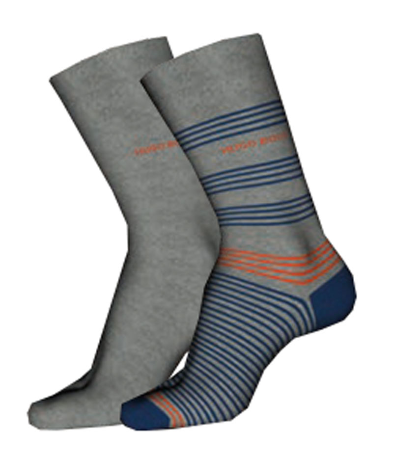 Hugo Boss sokken effen-streep grijs