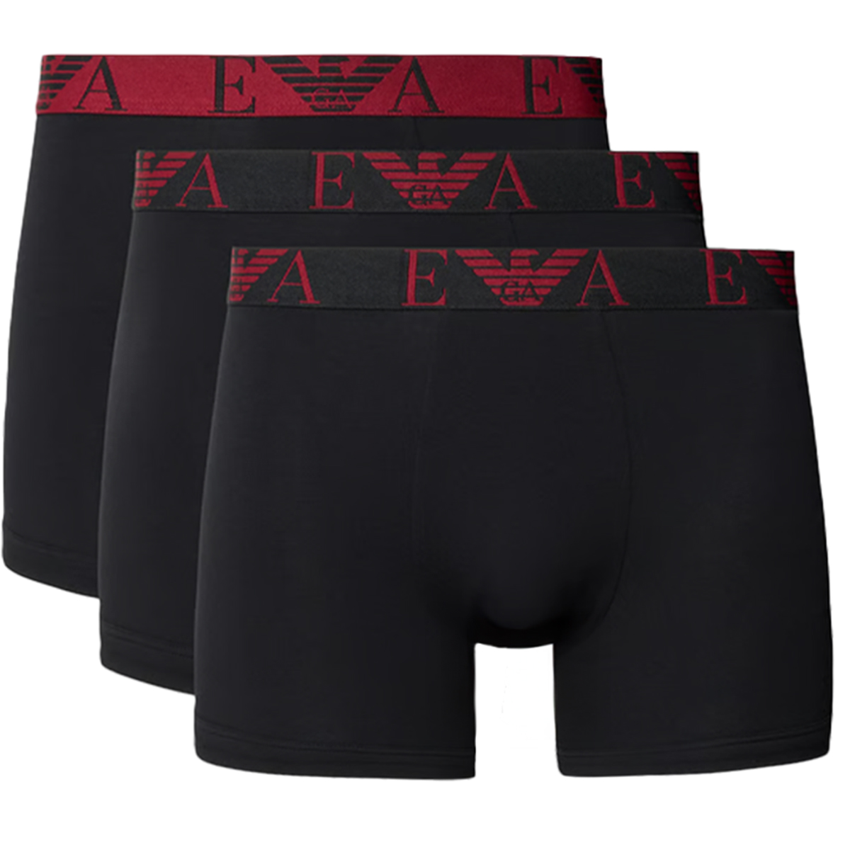 Armani boxershorts met logo band 3-pack zwart