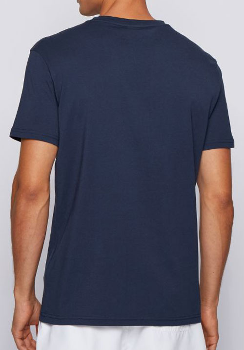 Hugo Boss T-shirt logo blauw-wit achterkant