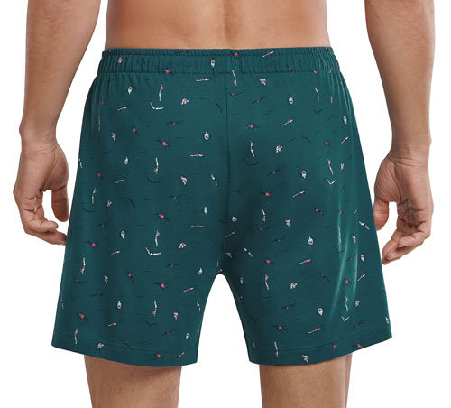 Schiesser Jersey boxers 2-pack groen-print achterkant