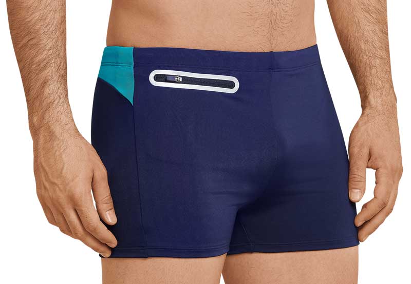 Schiesser blauwe zwemboxer voorkant