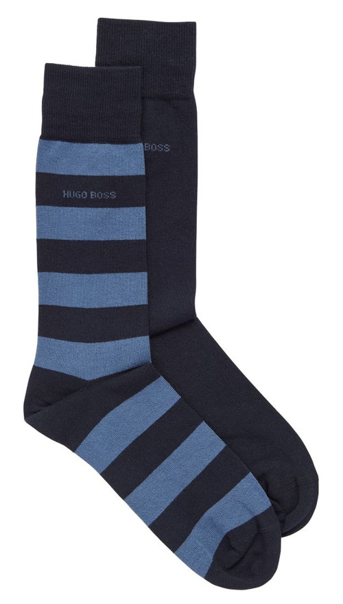 Hugo Boss heren sokken block stripe blauw 