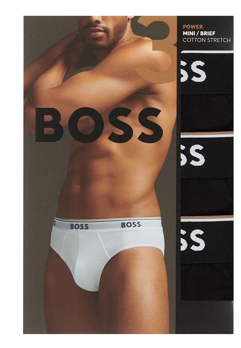 Boss 3-pack slips Power zwart