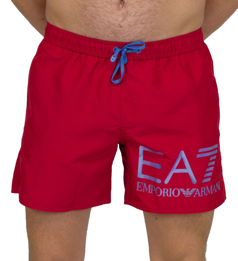 Armani zwemshort EA7 logo rood voorkant