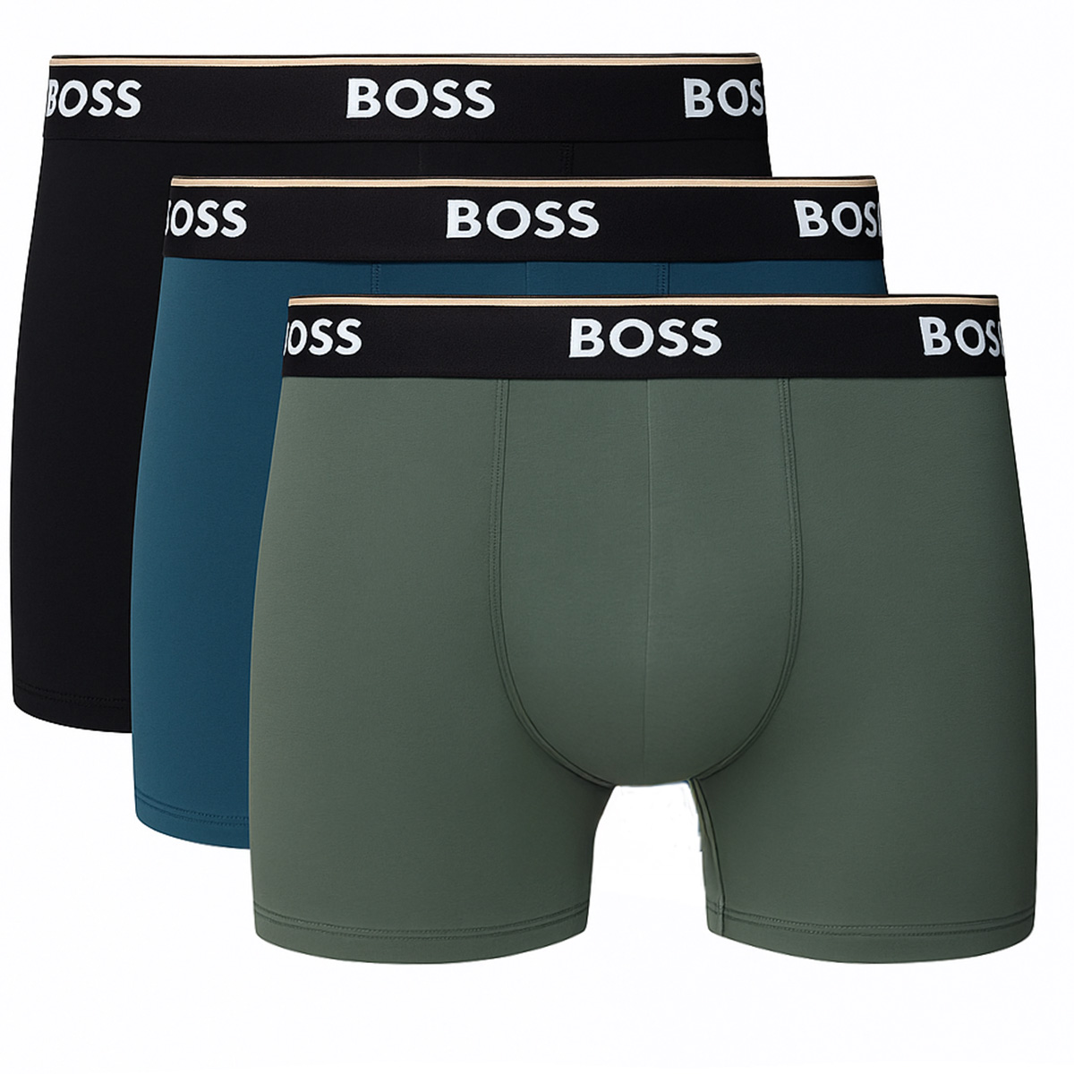 Boss Power boxershorts 3-pack blauw-zwart-grijs