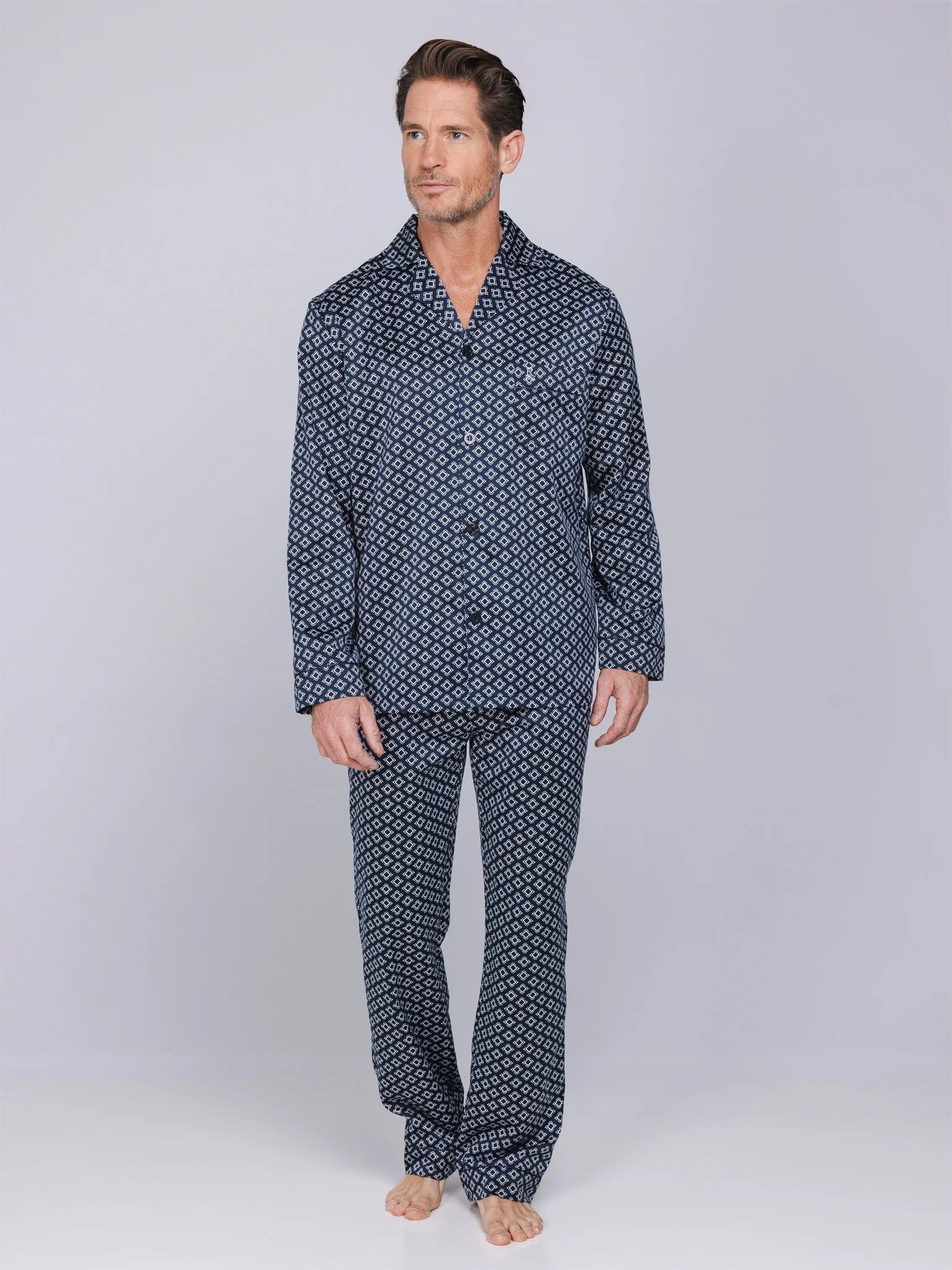 Robson doorknoop pyjama Graphic satijn
