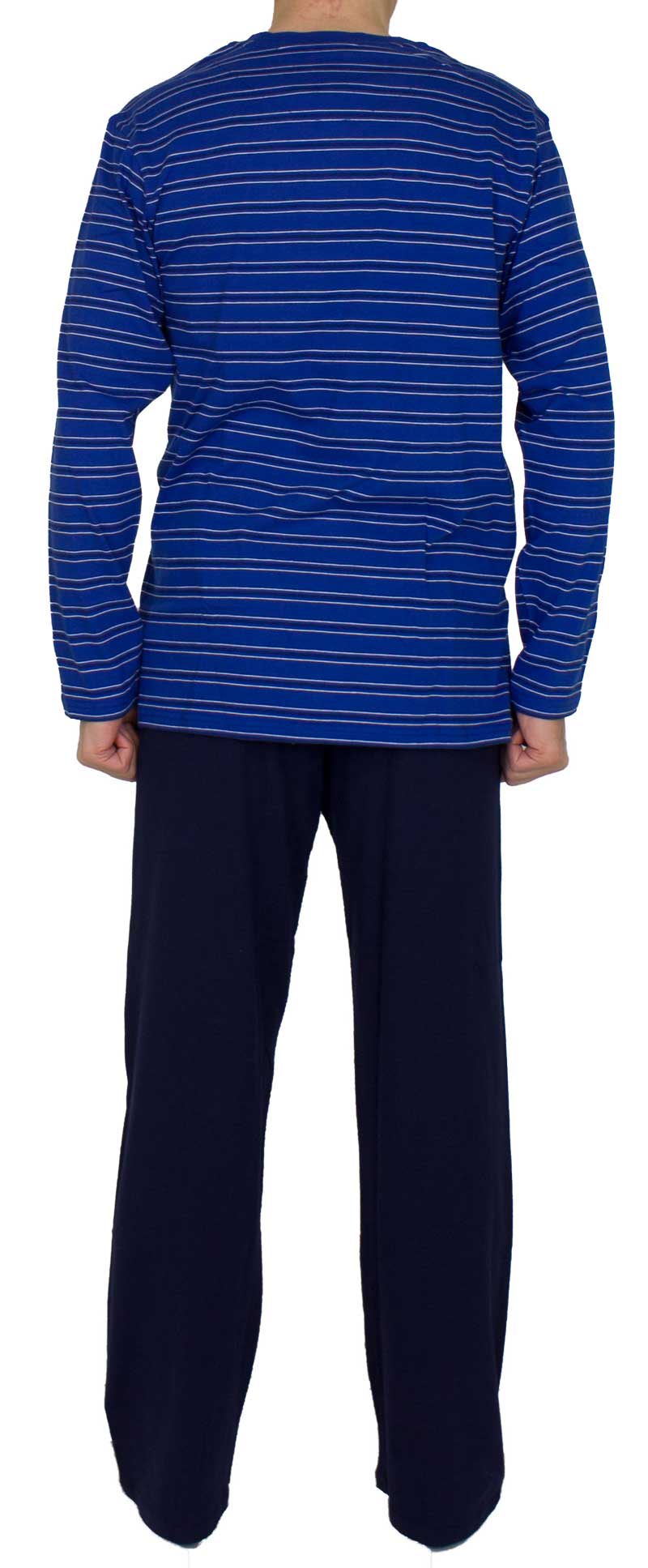 Schiesser pyjama v-hals gestreept achterkant