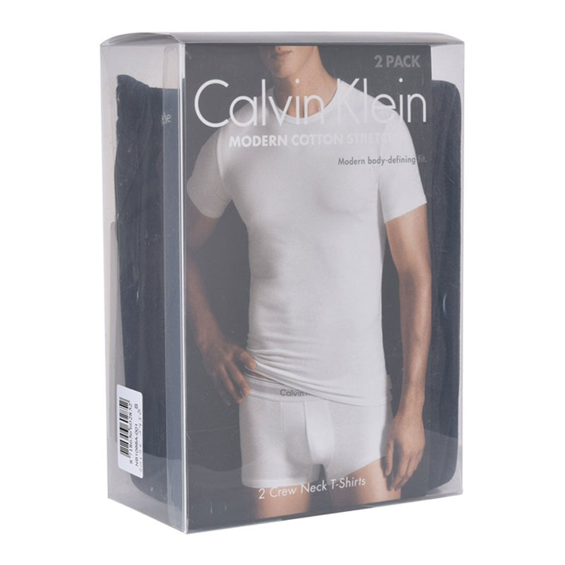 Calvin Klein Modern Cotton T-shirts zwart 2pack verpakking