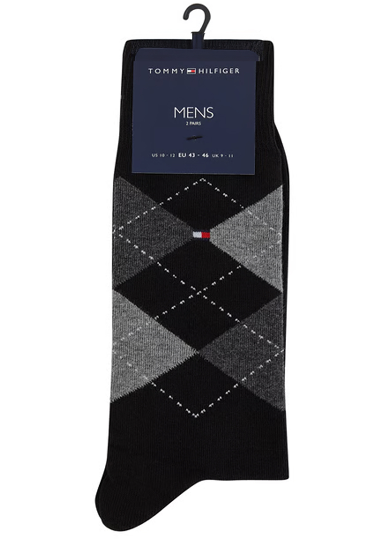 Tommy Hilfiger sokken 2-paar ruit zwart