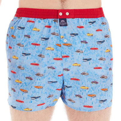 McAlson Boxer met binnenbroek blauw oldtimers