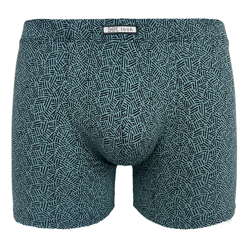 Set Boxershort streepjes print microfiber groen
