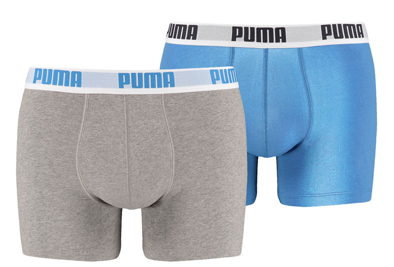 Puma boxershorts 2-pack grijs-blauw 