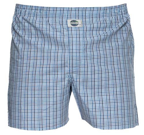 Deal boxer wijd ruitje blauw wit voorkant