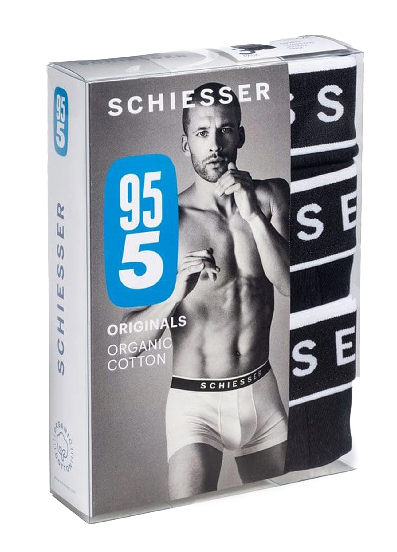 Schiesser Boxershorts 95/5 3-pack blauw