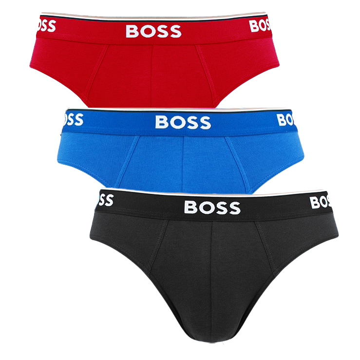 Boss 3-pack slips Power rood-blauw-grijs
